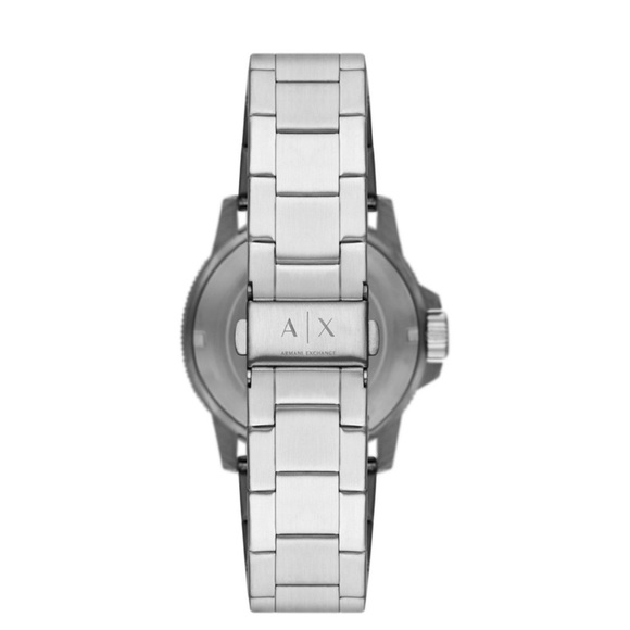 ARMANI EXCHANGE Mens LEONARDO Round White Dial Stainless Steel Bracelet Watch - Picture 5 of 9